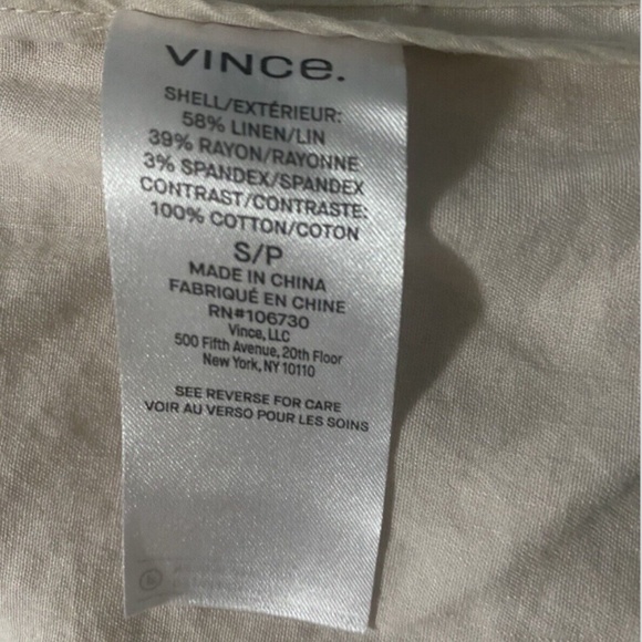 Women's Vince Drapey Belted Linen Blend Jacket Sand Glow Size SMALL Retail $445 - Picture 12 of 15